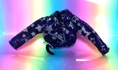 Rainbow High Puppenkleidung KRYSTAL Original JACKE Mantel Stern Glitzer mit Gürtel