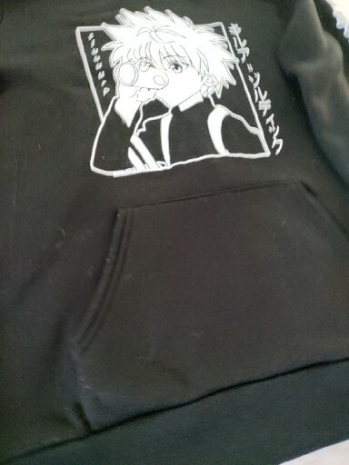 Killua Zoldyck Anime Manga Hoodie Black Women's M Hunter V Hunter