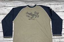 VTG Bugle Boy Jean Company Y2K Spell Out Baggy Embroidered Long Sleeve Shirt XL