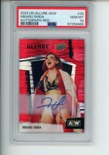 2022 UD Allure AEW Hikaru Shida #33 Red Rainbow Parallel Auto PSA 10 GEM POP 1