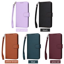 For Samsung Galaxy S24 Ultra S23 Leather Wallet Case RFID Blocking Folio Case