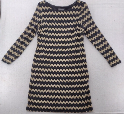 Jessica Howard Dress Womens 14 Black and Gold Zig Zag | eBay