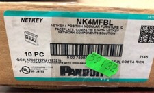 Panduit NK4MFBL Netkey 4 port faceplates -Black - 10 per box Sealed 