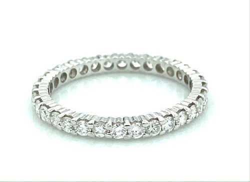 Bague Alliance En Or 18 Carats Sertie De Diamants - Style éternité, Taille 49, 2.13g, Diamants 0.14 Carat - Occasion