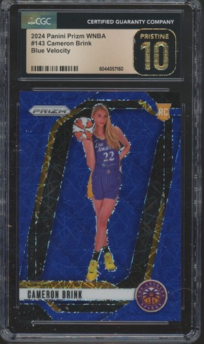 2024 Panini Prizm WNBA Blue Velocity #143 Cameron Brink RC Pristine CGC 10