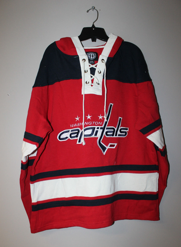 New NHL Washington Capitals old time jersey style mid weight cotton hoody men XL