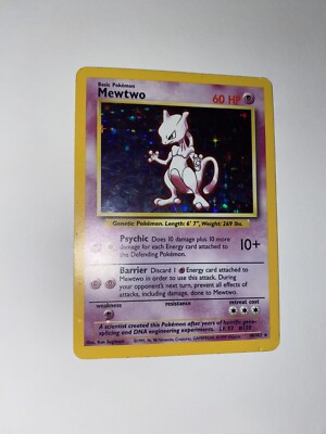 mewtwo holographic card 1995 Vintage Mewtwo Holo Pokemon Card 1995, 96, 98 EXCELLENT