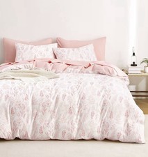 Vintage Blush Pink Queen Duvet Cover Set Cute Cottagecore Coquette Bedding
