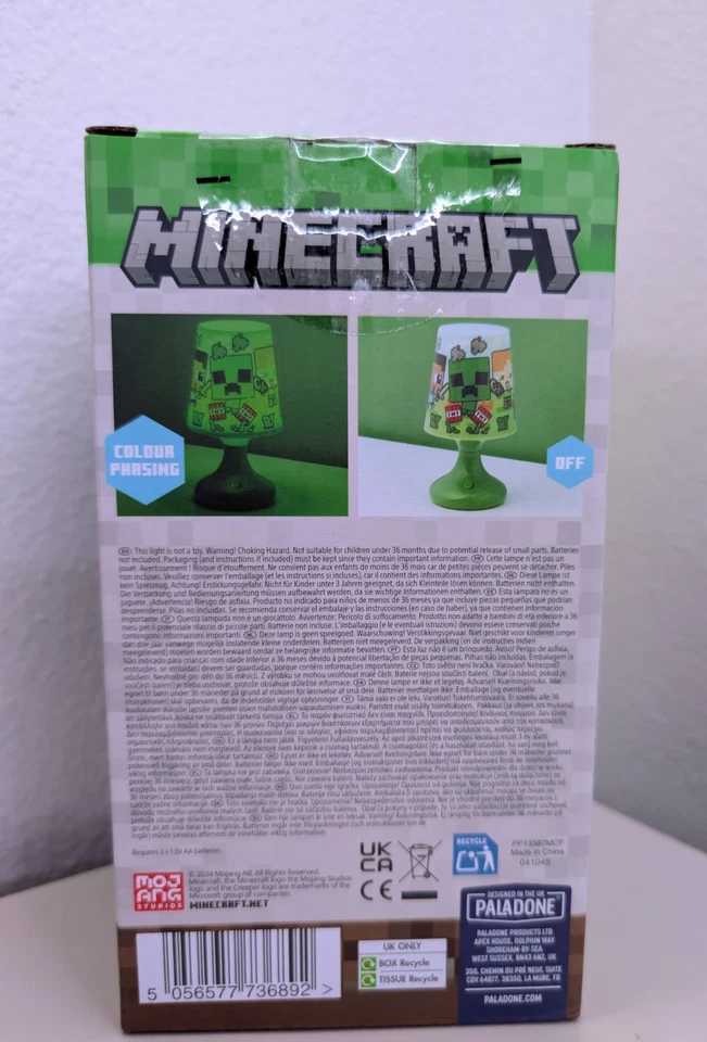 Paladone Minecraft Colour Phasing Table Lamp, Officially Licensed RGB LED Night - Image 3 of 3