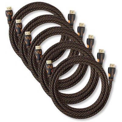 5pk, 10' High Speed 18Gbps HDMI Cables 2.0 Cable 3D HDTV 4K @60Hz UHD, Ethernet