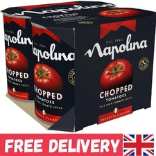 Pack of 4 Chopped Tomatoes - 400g Each, Authentic Italian Flavor for Every Meal