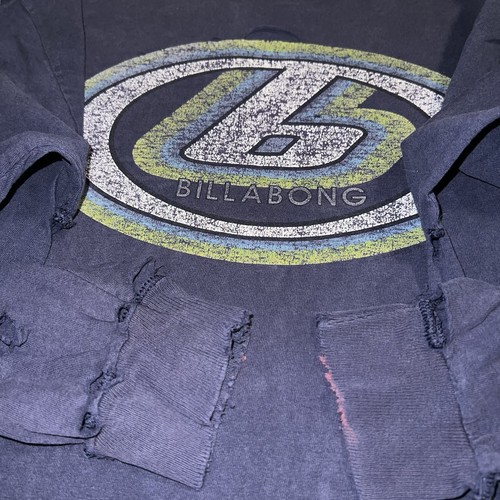 Vintage 90s Y2K Billabong Surf Skate Long Sleeve T-Shirt Size Medium Navy Blue - Bild 12 von 12