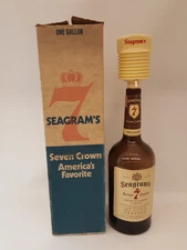 Vintage Seagrams one gallon Seven Crown bottle empty in original box