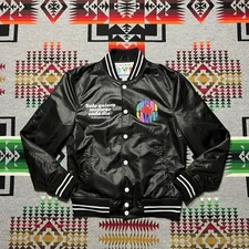 Guess Originals J Balvin Varsity Jacket XS Satin Bomber Snap Amor Paz B3