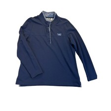 L.L. Bean Sweater Mens XL Blue Long Sleeve Pullover Quarter Zip