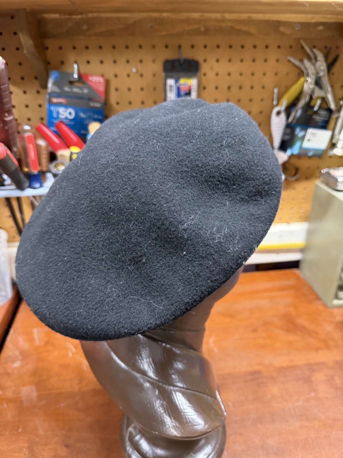 Vtg Kangol Beret BOB MARLEY Black pure Wool Cap Beret Medium image 3