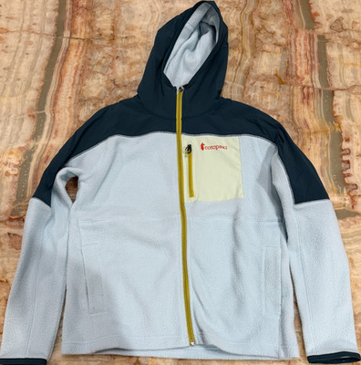 Cotopaxi Full-Zip Jacket Mens Deep Ocean and Ice Abrazo Hooded Fleece Size M
