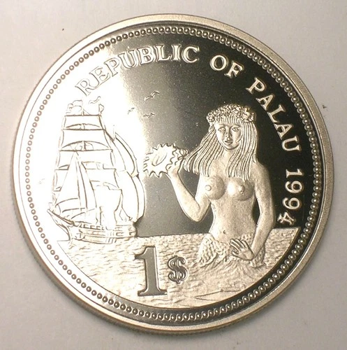 1994 Palau Palauan One 1 Dollar Marine Life Coin Proof
