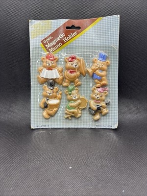 Vintage 6 Piece Teddy Bear Band Magnet Set 