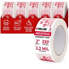 6 PCS Stop Sign Tape 2 Inch x 110 Yard Clear Packing 2.2 Mil Thick Red White