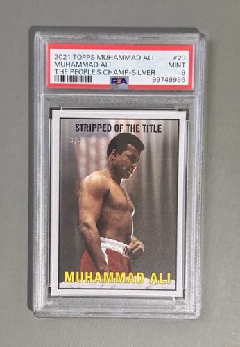 Topps 2021 Muhammad Ali People's Champ #23 Stripped of Title - Silver /5, PSA 9
