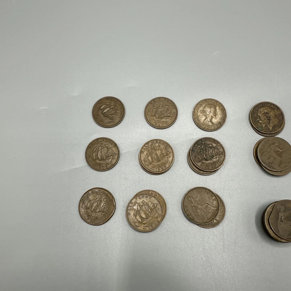 MONEDAS DE MEDIO PENIQUE COLECCIONABLES DE LA REINA ISABEL 1891-1967 Foto 2 de 4