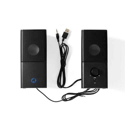 Nedis, Kompakte Stereo USB 2.0 Lautsprecher – Gaming & Büro, Schwarz - Bild 5 von 8