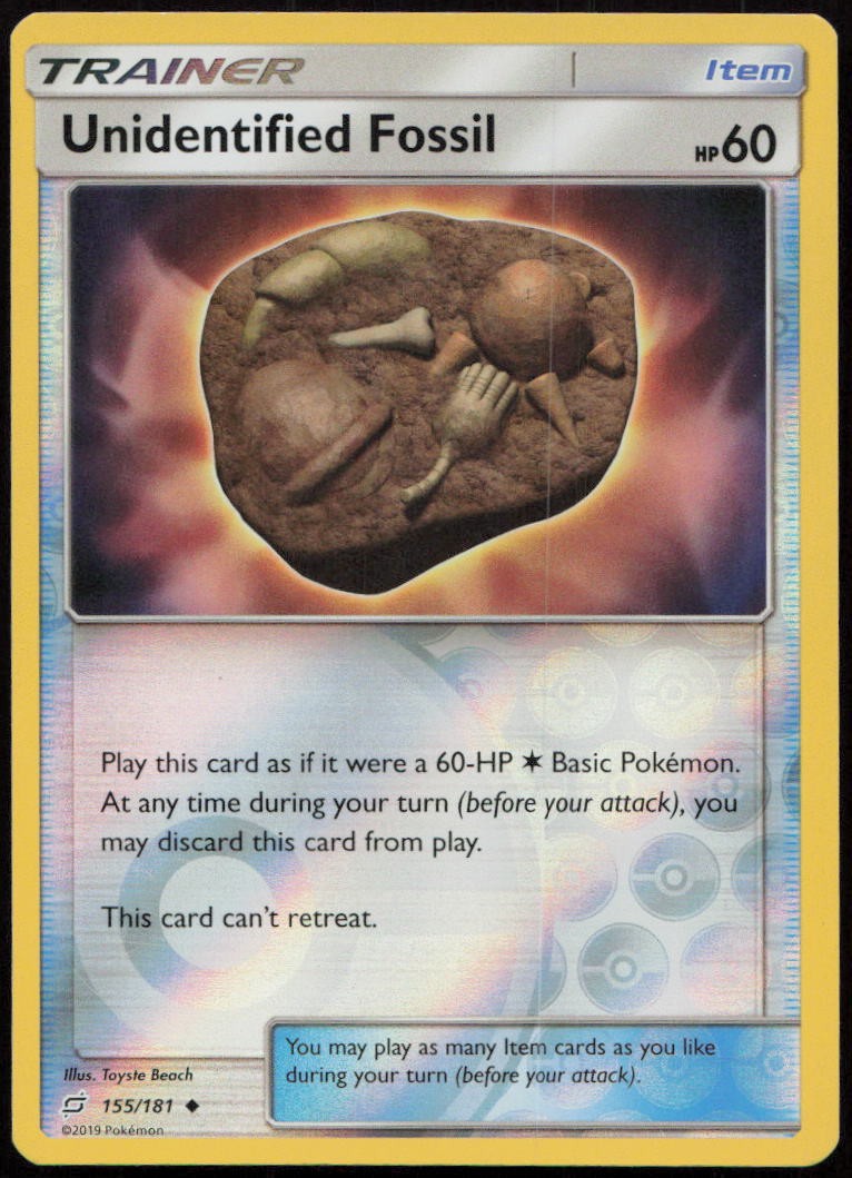Unidentified Fossil 155/181 LP Team Up Uncommon Reverse Holo Pokemon
