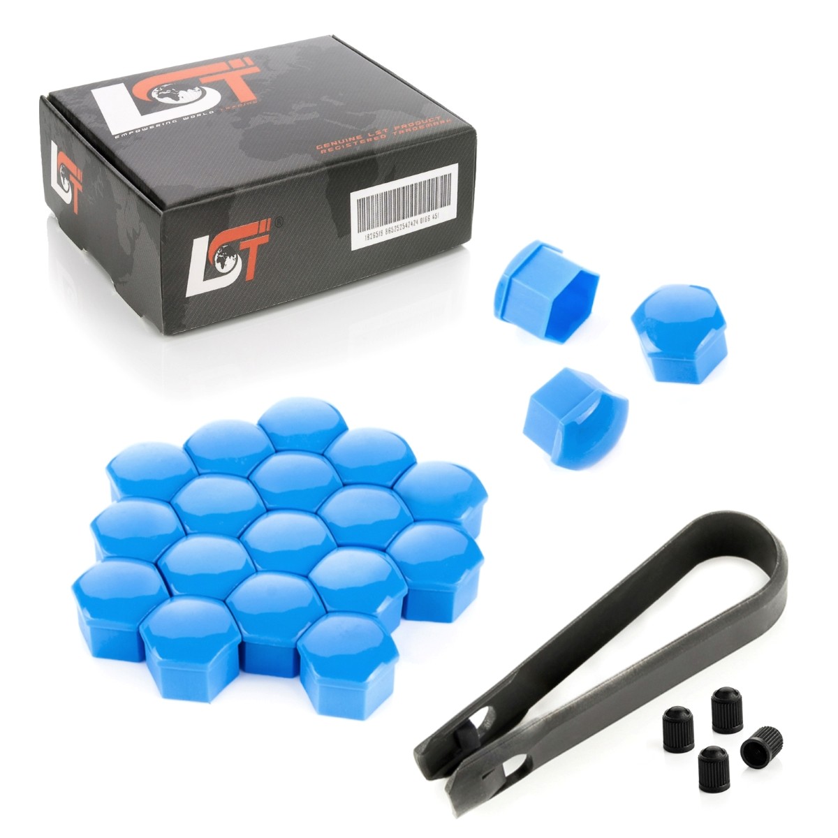 20x Wheel Bolt Caps Set Blue Gloss 17mm for CITROEN