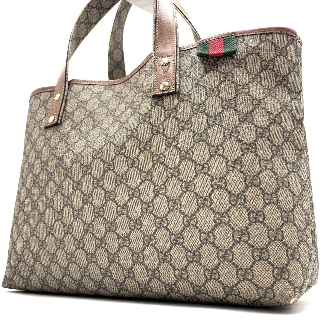 Gucci GG Supreme Sherry Line A4 Tote Shoulder Bag