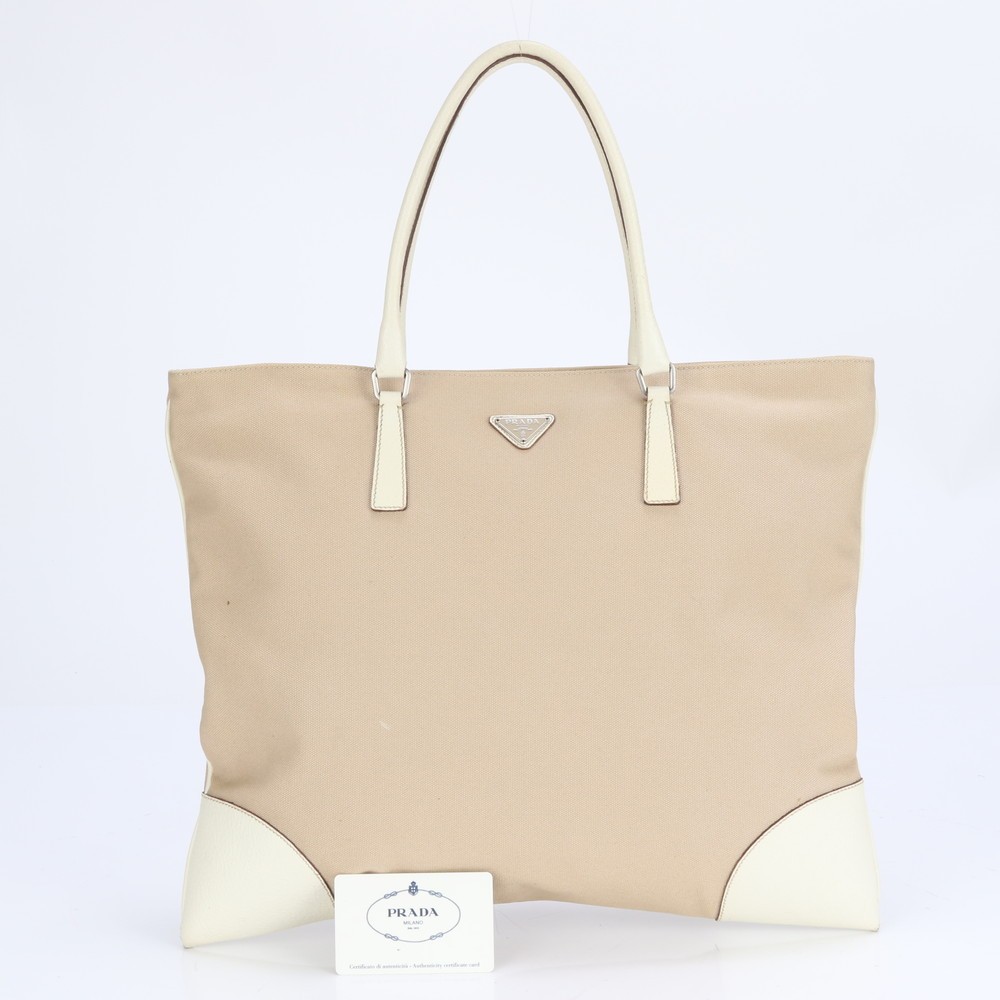 Prada Triangle Logo Leather Tote Bag Shoulder A4 Women Bn0540 Rrm By14