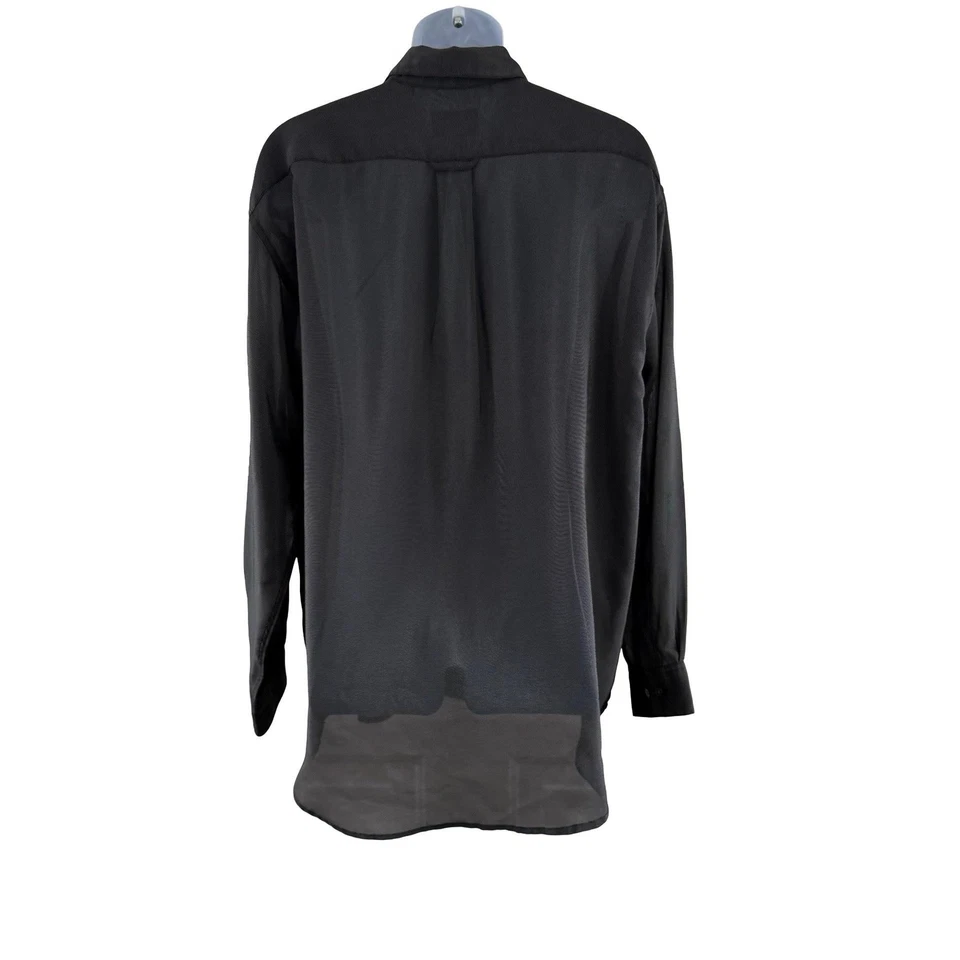 Vintage Armani Exchange Shirt Mens Large Black Sheer Polka Dots Y2K Rare Club - Image 4 of 4