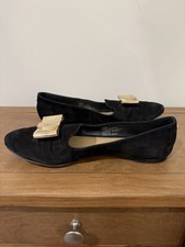 Kate Spade Silina Suede Gold Bow Loafers Size 7