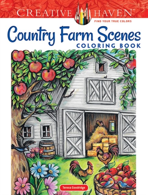 Creative Haven Country Farm Scenes Coloring Book by Teresa Goodridge NEW - Image 4