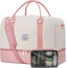 Weekender Travel Duffle Bag for Women: Overnight Bags with Shoe Compartment Carr