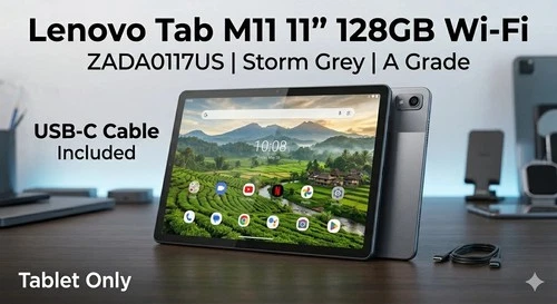 Lenovo Tab M11 11" 128GB Wi-Fi Storm Gray Android Tablet ZADA0117US Refurbished