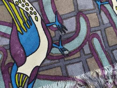 MEMPHIS Milano Vintage 100% Silk Scarf Birds Designer Print Rare Auth Italy - Picture 14 of 14