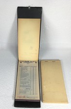 LOT OF 2 ORIGINAL VINTAGE RARE  ROUTE INVOICE RECEIPT BOOKS with 1 BOOK COVER