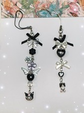 Sanrio Phone Charm Strap Handmade Kuromi And Cute Cat Phone Strap Coquette