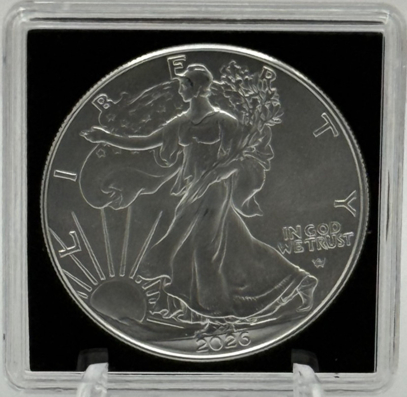 American Silver Eagle (2026) (W) 1 Troy Oz .999 Fine Silver in Coin Case 🔒🔥
