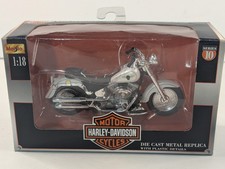Maisto Harley Davidson Fatboy 1:18 White/Silver Model Motorcycle  NEW