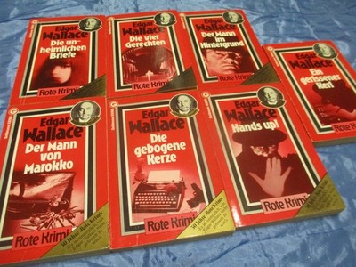 Edgar Wallace , 7  TB , Rote Kreis Krimi - Serie , 80er Jahre Nostalgie , R 88
