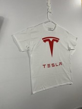 Tesla Logo White Tee Men  s XXL Elon Musk, Space-X T-Shirt, BRAND NEW WITH TAGS