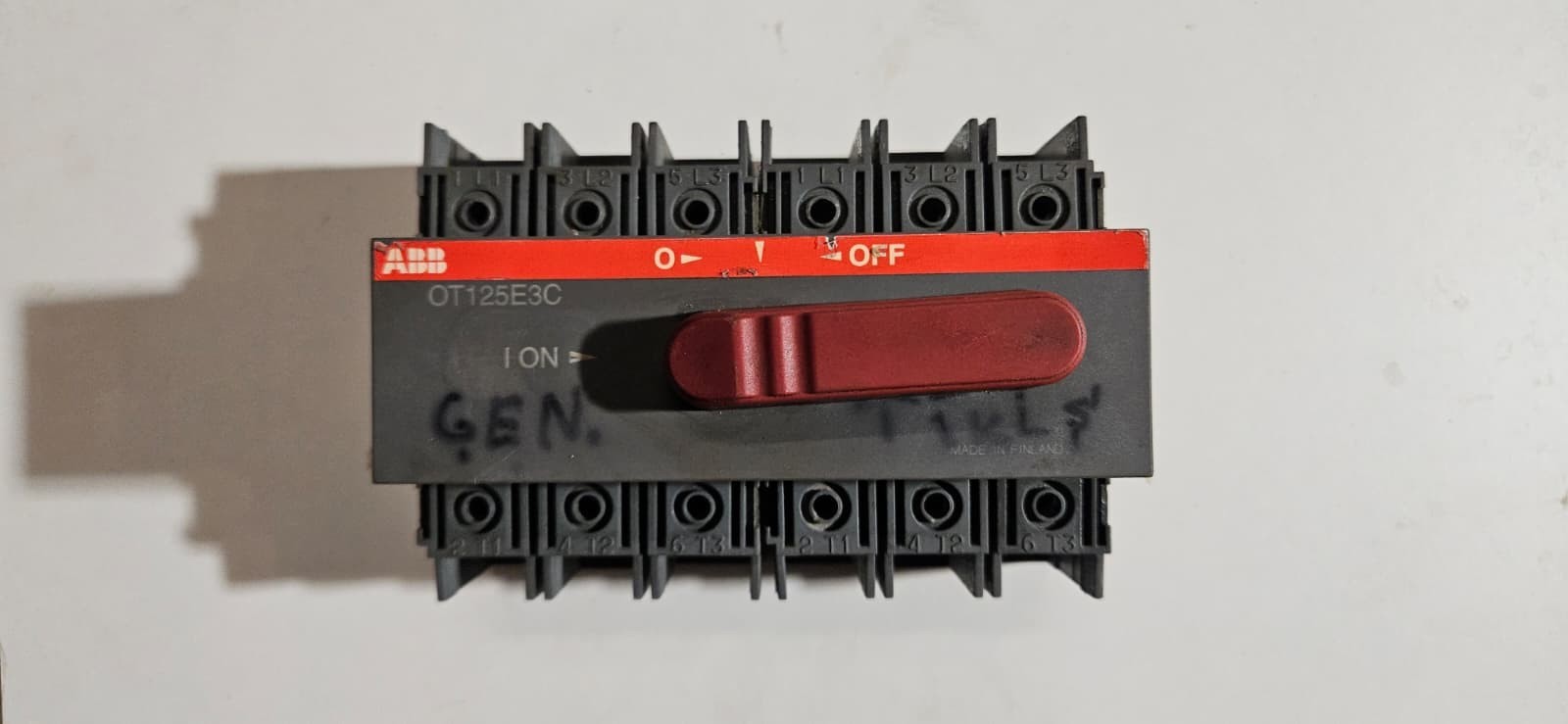 ABB OT125E3C Manual Changeover Switch 3-Pole Dual Source Transfer Switch 100A 60