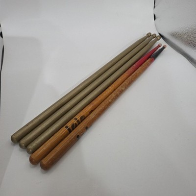 Vntg 3 Pairs DRUMSTICKS 7A Light Thin Quiet Jazz 24 Drum Sticks Maple NYLON TIP 