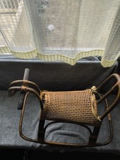 Vintage Franco Albini Mid-Century Modern Wicker Rattan Child's Rocking Horse
