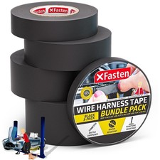 XFasten Wire Harness Tape, Set of 5 Widths x 50 Foot 250 Feet Total , Black