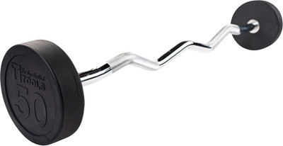 (SBZ50) Rubber Coated Fixed Weights Straight Barbell Bar for Weightlifting Exerc