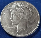 A 1927-D Peace Silver Dollar $1 US Silver Dollar