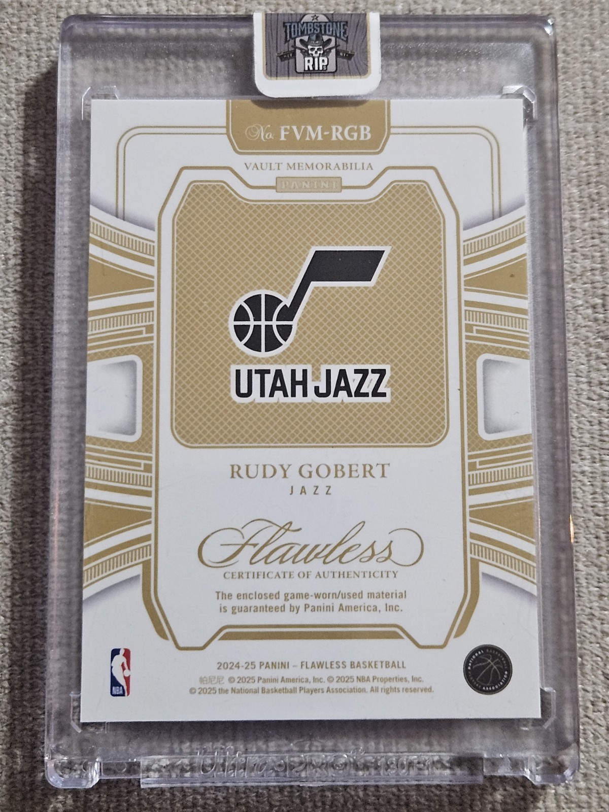2024-25 Flawless Vault Rudy Gobert Vault Memorabilia Game Used Logoman /15 Jazz view 4